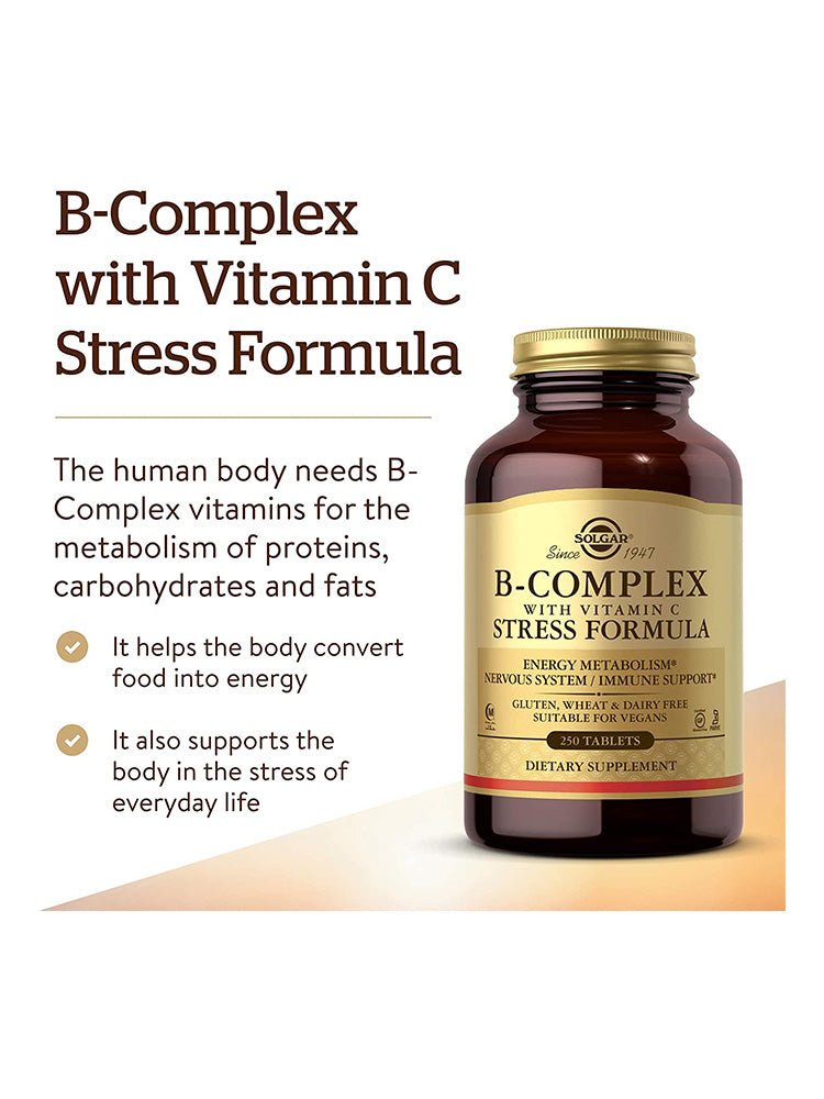 Solgar B-Complex with Vitamin C Stress Formula 250 tablets