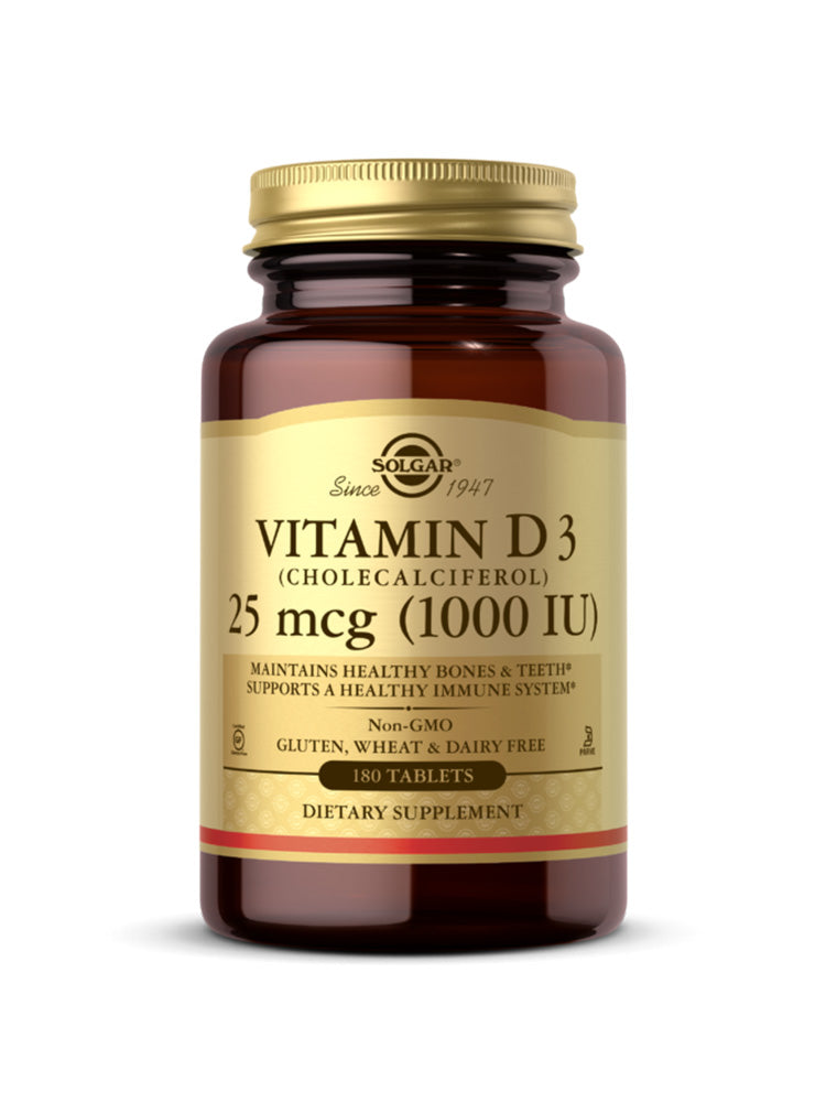 Solgar Vitamin D3 (Cholecalciferol) 1000 IU Tab 180 tablets