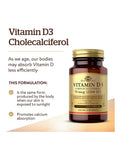 Solgar Vitamin D3 (Cholecalciferol) 2200 IU Veg Cap 50 tablets