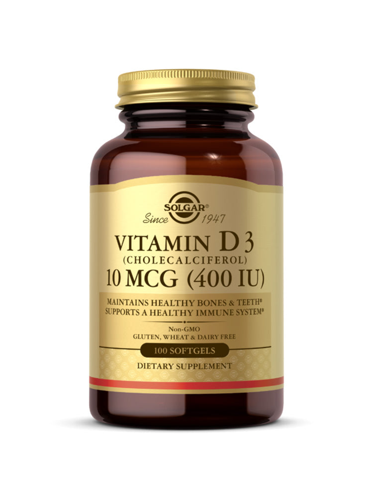 D3 Solgar Vitamin D3 (Cholecalciferol) 400 IU Softgel 100 tablets