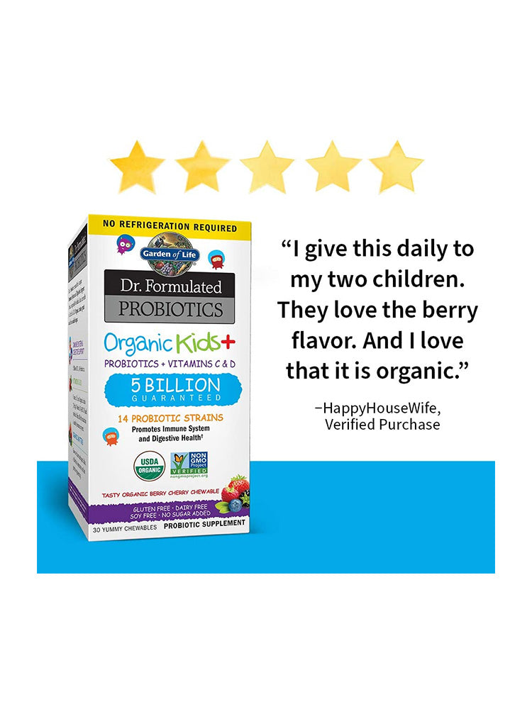 Garden of Life Dr. Formulated Probiotics Organic Kids Shelf 30 Chewables