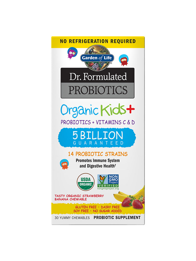 Garden of Life Dr. Formulated Probiotics Organic Kids Straw/Banana Shelf 30 Chewables